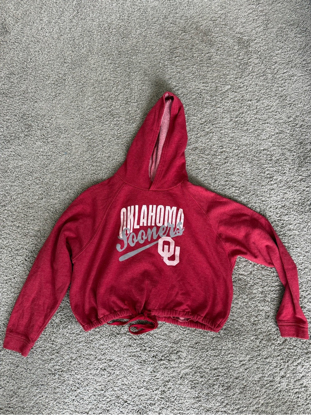 Oklahoma Sooners Red Cropped Hoodie